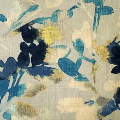 Linen Leaf Indigo Throw Pillow 20x20