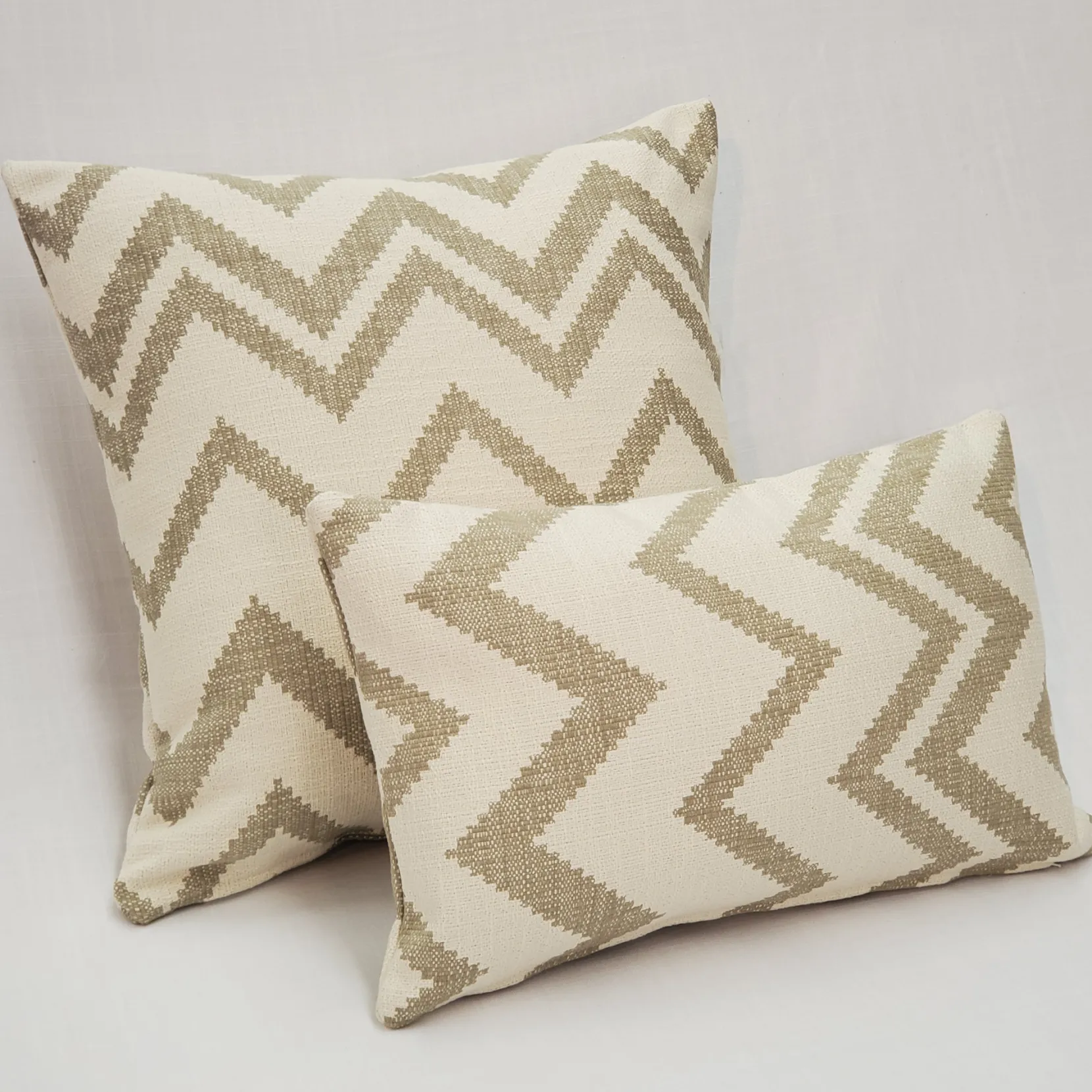 Lorenzo Zigzag Cream 12x20 Throw Pillow