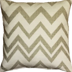 Lorenzo Zigzag Cream 20x20 Throw Pillow