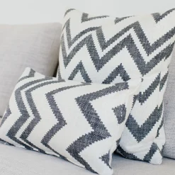 Lorenzo Zigzag Gray 12x20 Throw Pillow