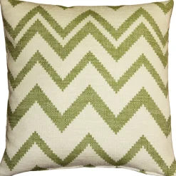 Lorenzo Zigzag Green 20x20 Throw Pillow