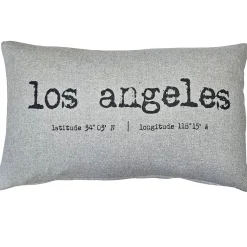 Los Angeles Gray Felt Coordinates Pillow 12x19