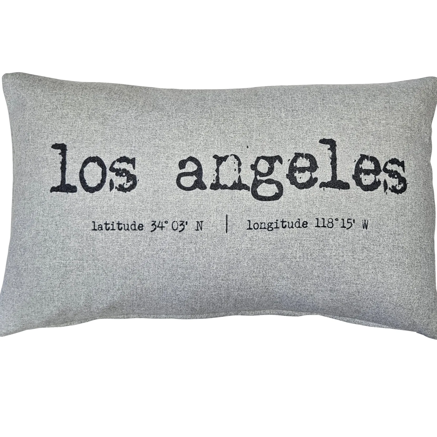 Los Angeles Gray Felt Coordinates Pillow 12x19