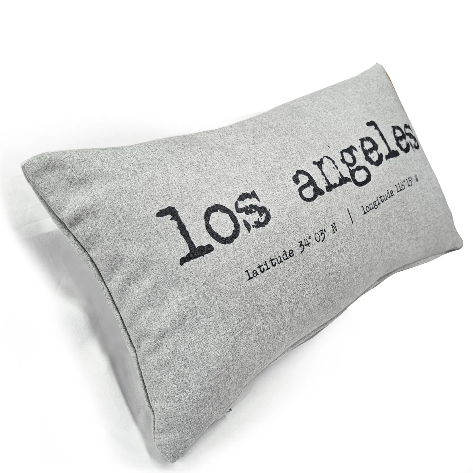 Los Angeles Gray Felt Coordinates Pillow 12x19