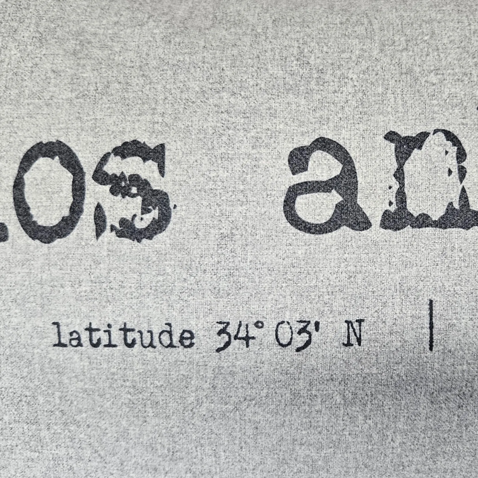 Los Angeles Gray Felt Coordinates Pillow 12x19