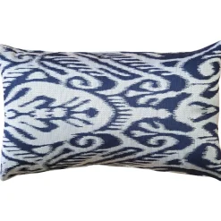 Mallorca Bluefin Ikat Throw Pillow 12x20