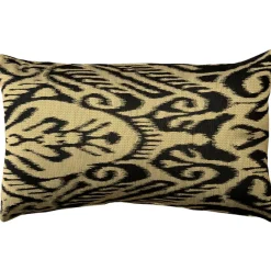 Mallorca Carbon Ikat Throw Pillow 12x20