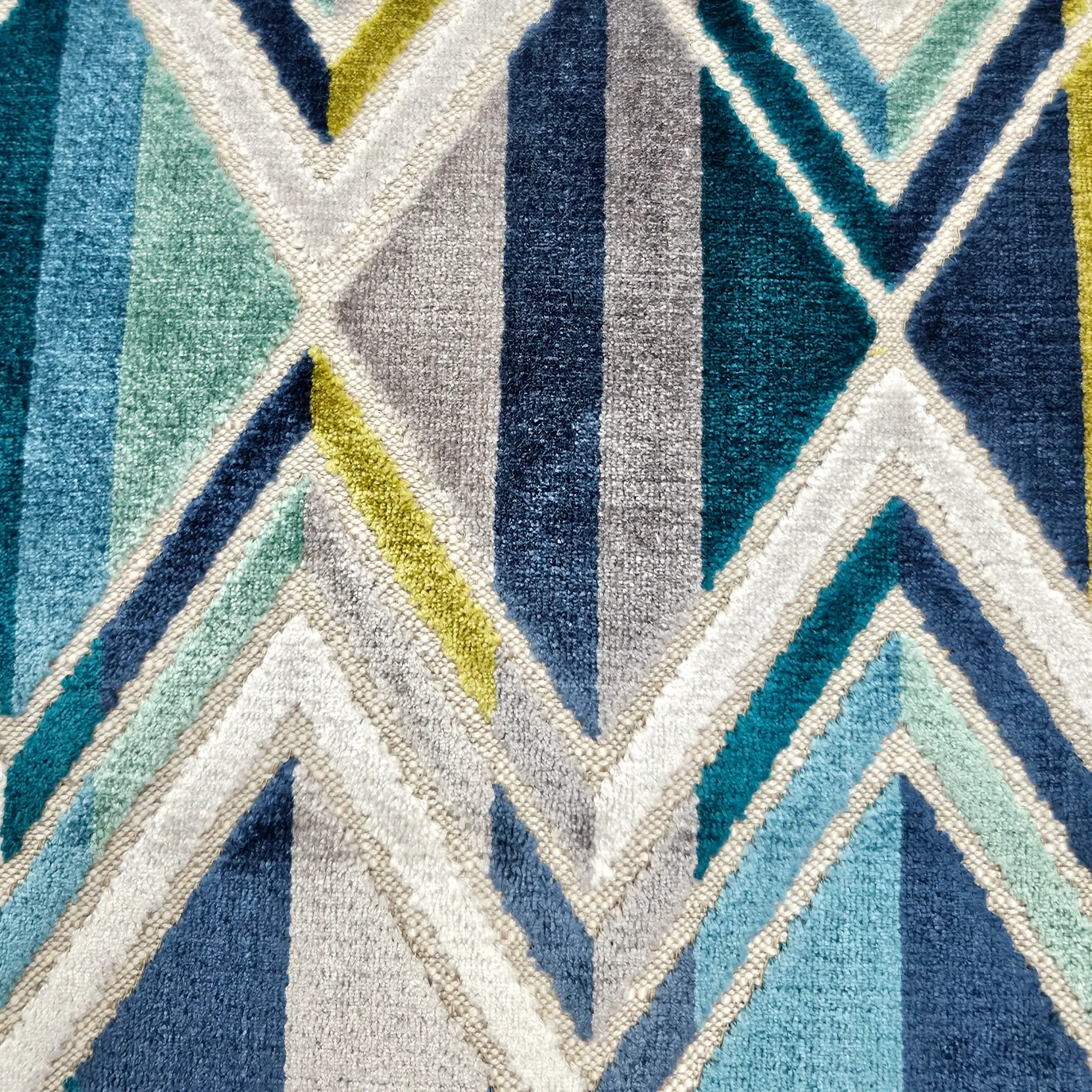 Marquis Chevron Aqua Velvet Throw Pillow 21x21