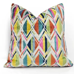 Marquis Chevron Fiesta Velvet Throw Pillow 21x21