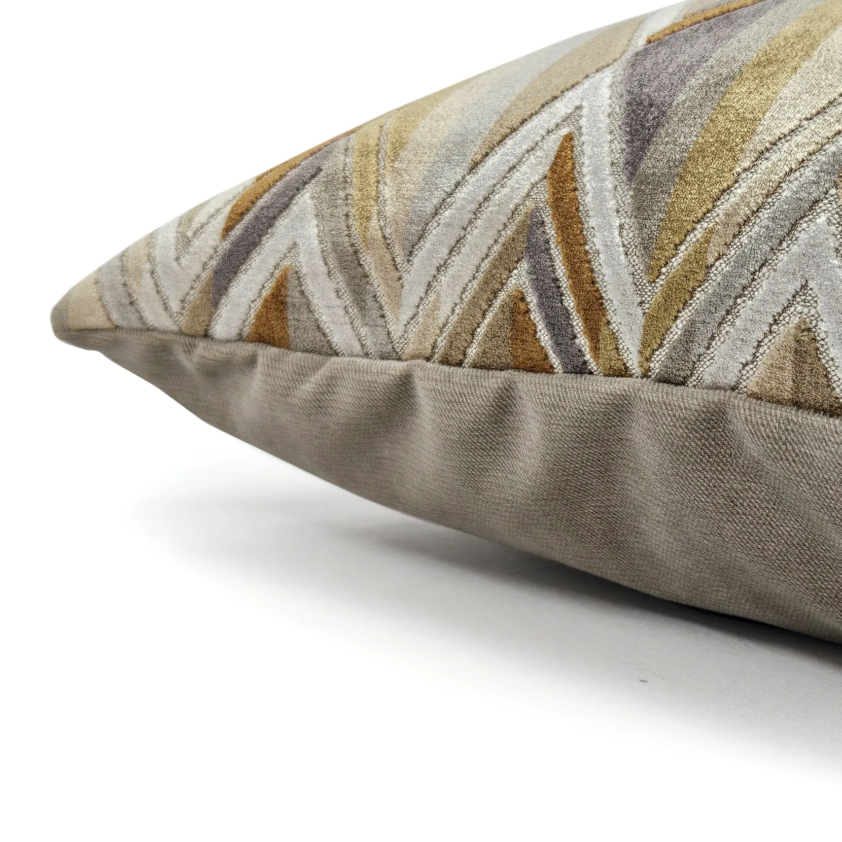 Marquis Chevron Gold Velvet Throw Pillow 21x21