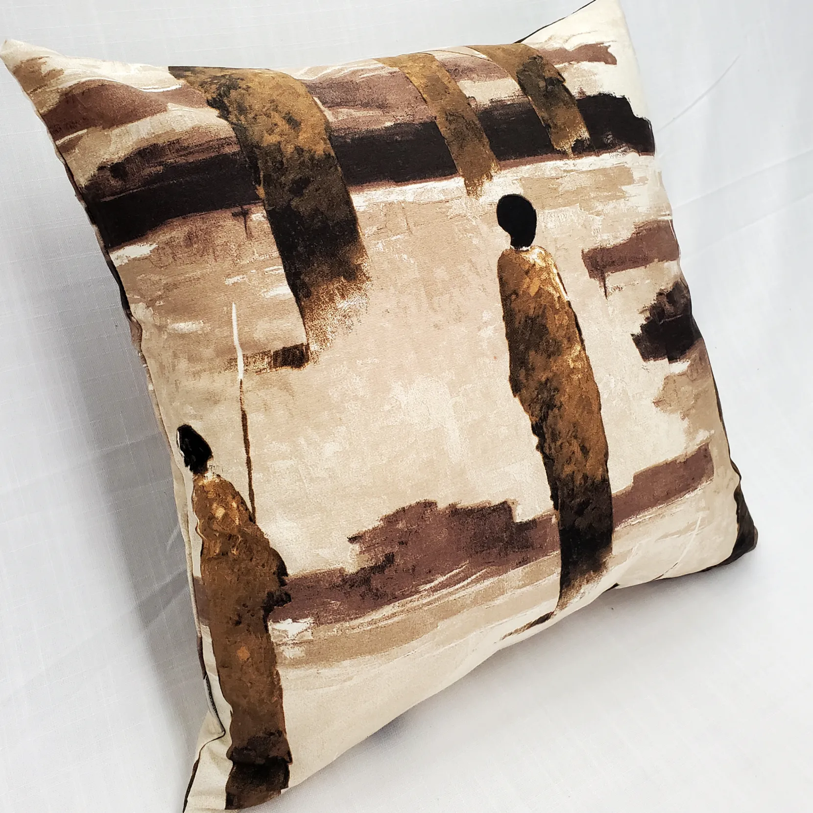 Masai Warrior 22x22 Brown Throw Pillow