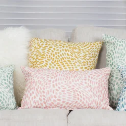Matisse Dots Coral Pink Throw Pillow 12x19