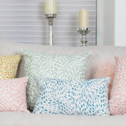 Matisse Dots Toile Blue Throw Pillow 12x19