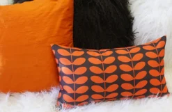 Mid-Century Modern Orange Throw Pillow 12x19