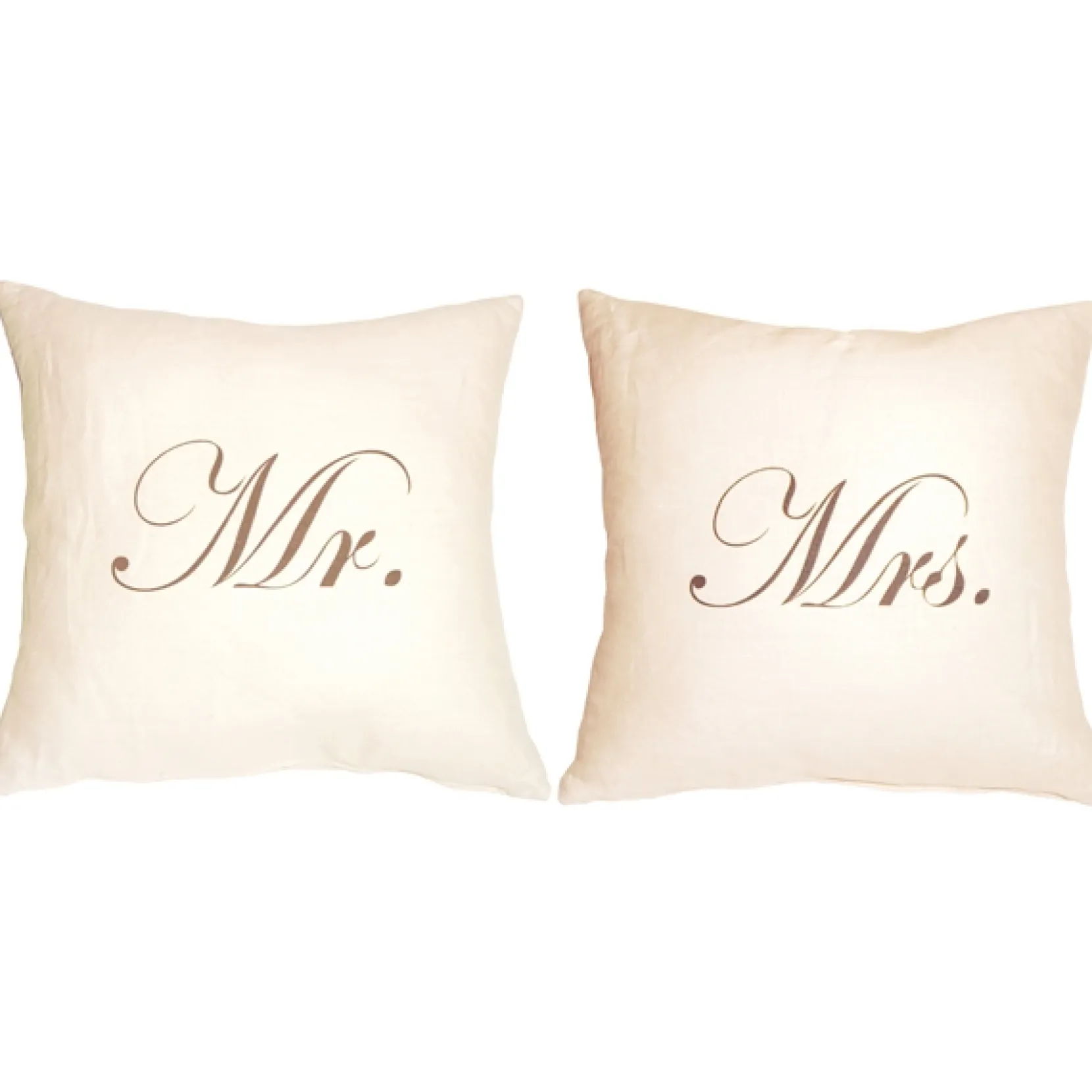Mr and Mrs 18x18 Linen Pillow Set