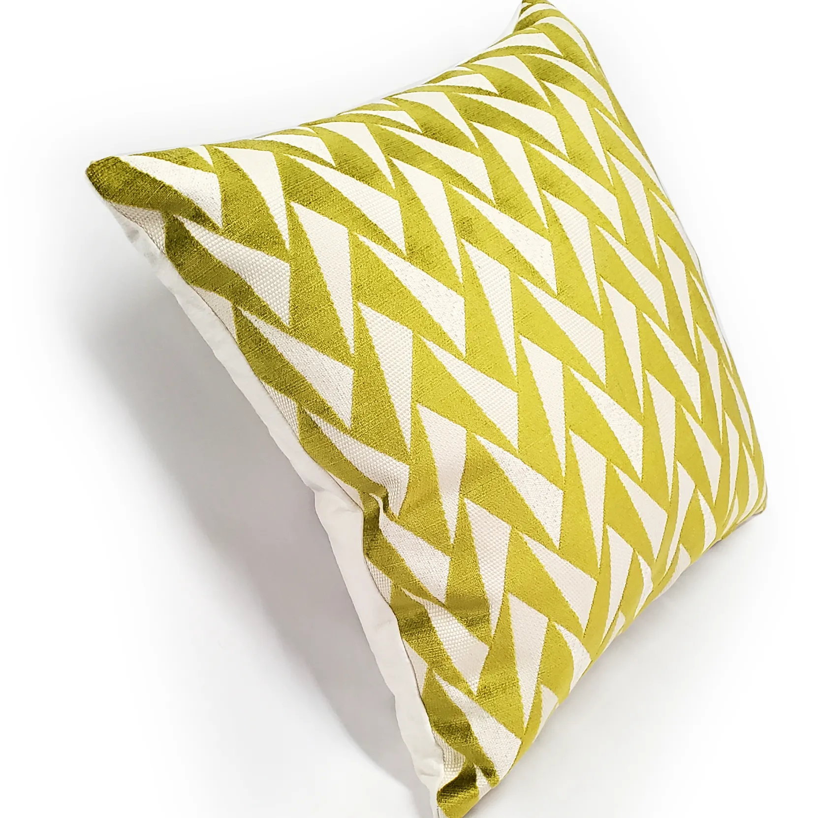 Nouveau Chartreuse Velvet Throw Pillow 19x19