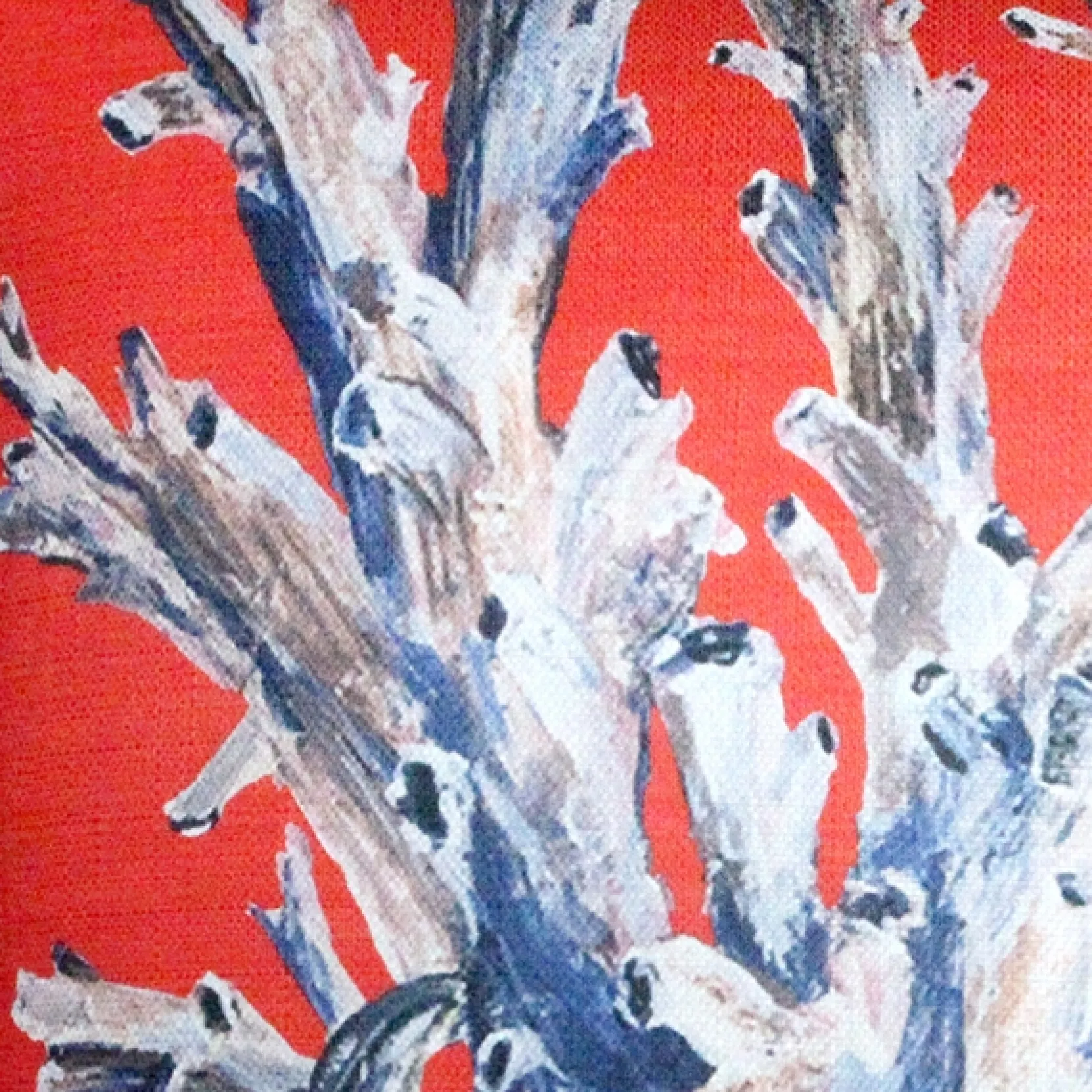 Ocean Reef Coral on Red Throw Pillow 20x20