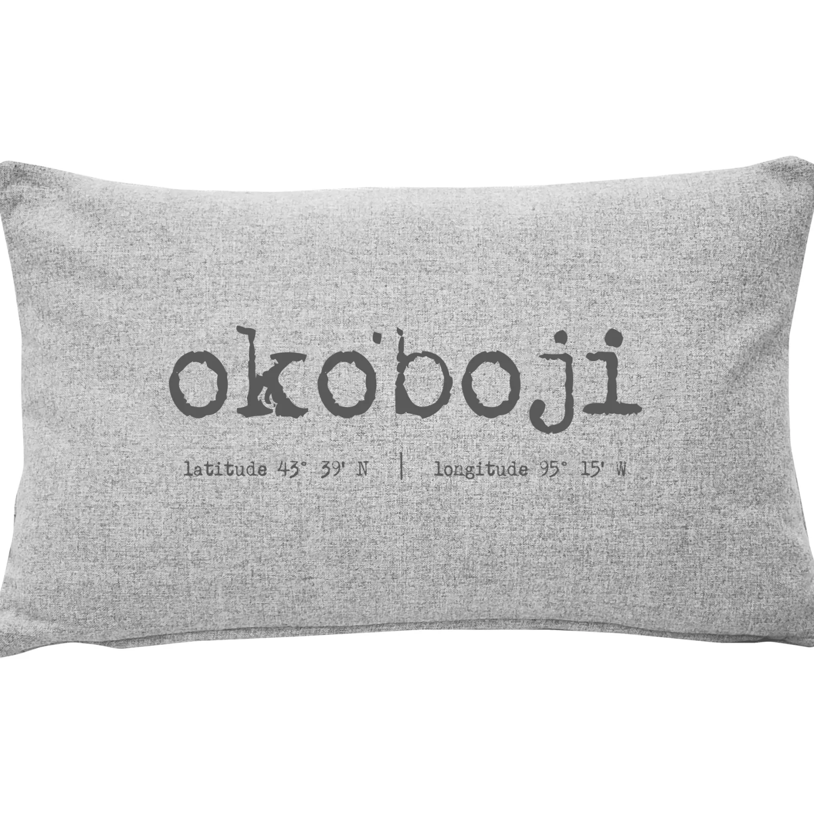 Okoboji Gray Felt Coordinates Pillow 12x19