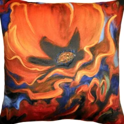 Orange Poppy 20x20 Throw Pillow