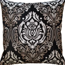 Palazzo Black 22x22 Throw Pillow