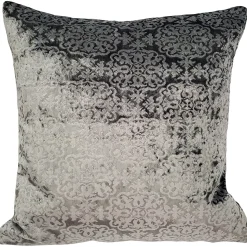 Pewter Gray Velvet Throw Pillow 17x17