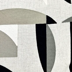 Prism Abstract Black Embroidered Throw Pillow 22x22