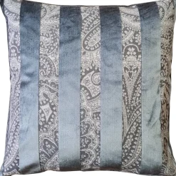 Robert Aluminum Stripe Velvet Pillow 22x22