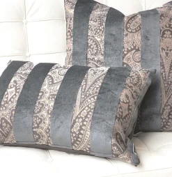 Robert Aluminum Stripe Velvet Pillow 22x22