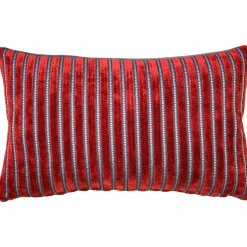 Rockefeller Lava Red Velvet Throw Pillow 12x20
