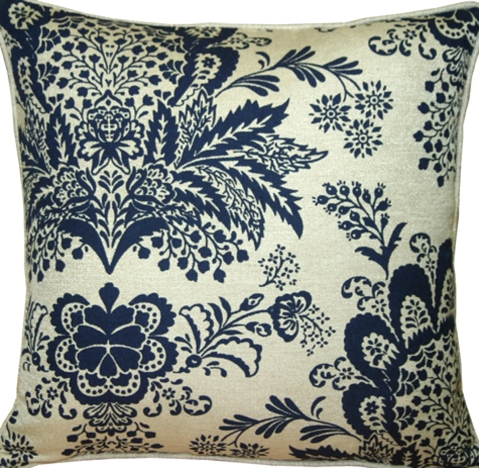 Rustic Floral Blue 20x20 Throw Pillow