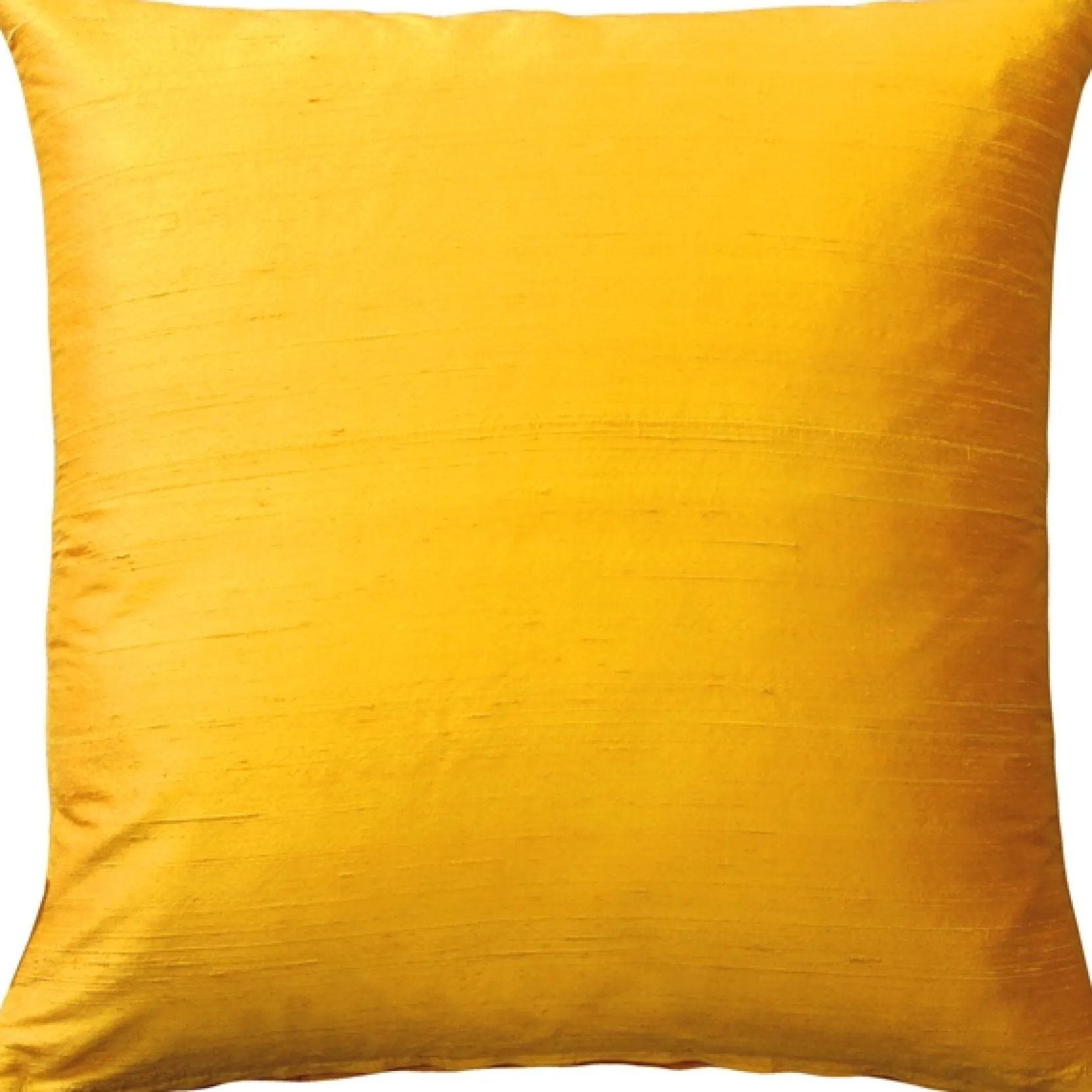 Sankara Deep Yellow Silk Throw Pillow 20x20