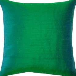 Sankara Emerald Green Silk Throw Pillow 20x20