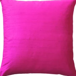Sankara Fuchsia Pink Silk Throw Pillow 18x18