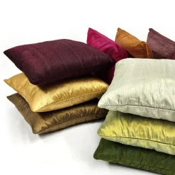 Sankara Goldenrod Silk Throw Pillow 16x16