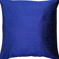 Sankara Ink Blue Silk Throw Pillow 16x16