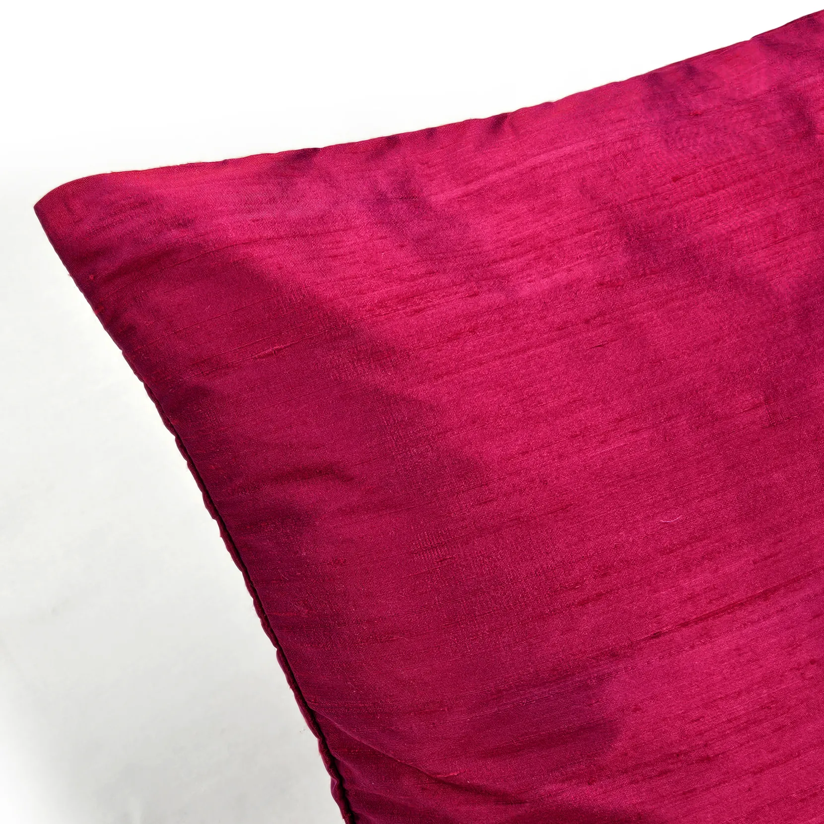 Sankara Raspberry Red Silk Throw Pillow 16x16