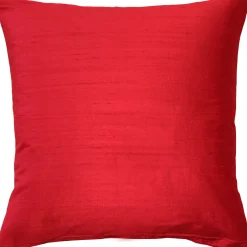 Sankara Red Silk Throw Pillow 18x18