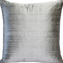 Sankara Silver Silk Throw Pillow 18x18