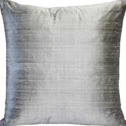 Sankara Silver Silk Throw Pillow 20x20