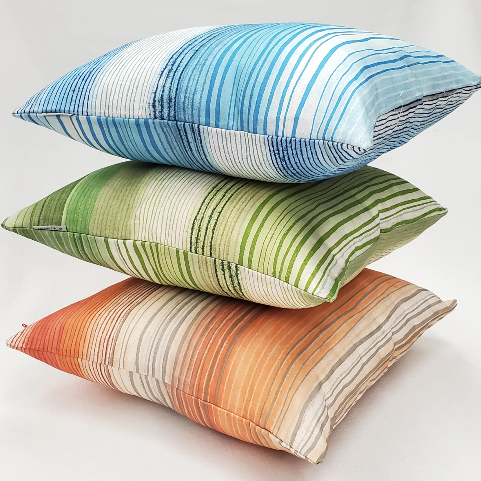 Sedona Stripes Green Throw Pillow 17x17