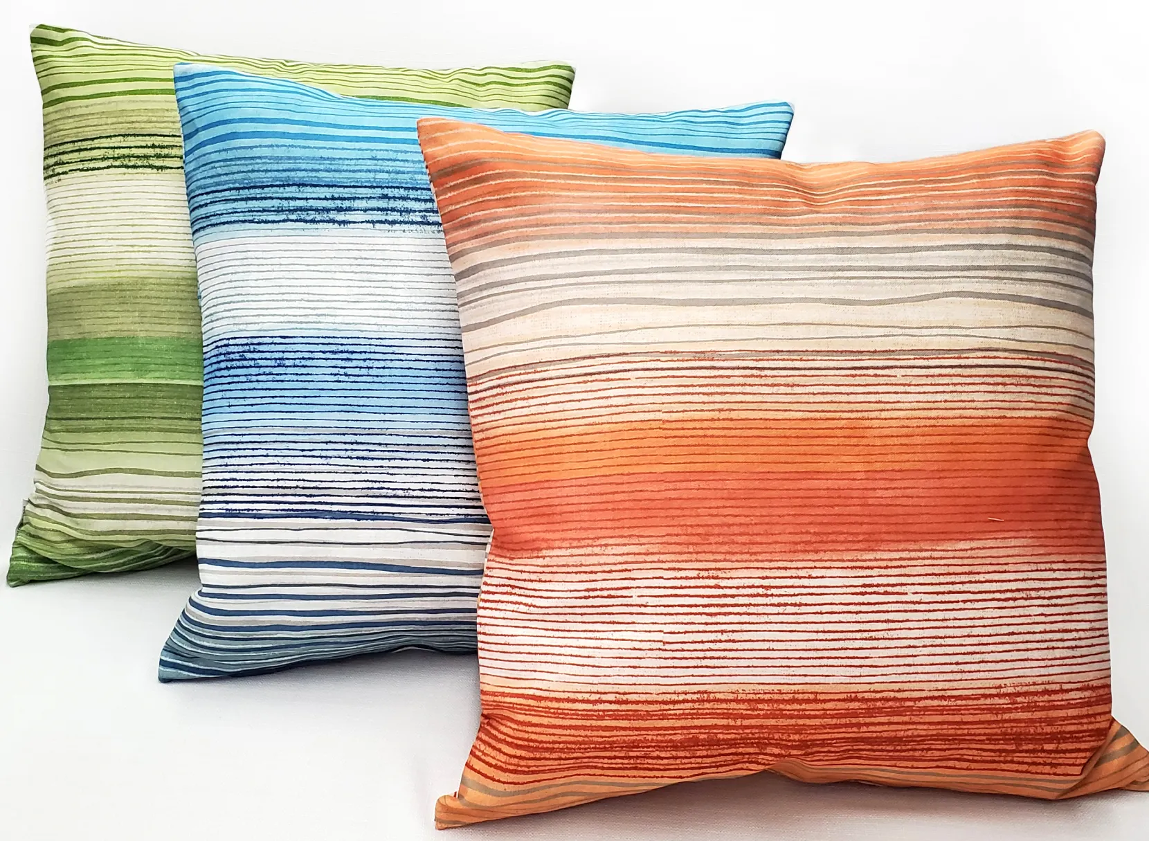 Sedona Stripes Green Throw Pillow 20x20