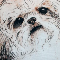 Shih Tzu Tilted Head Dog Pillow 17x17