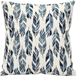 Skyward Plumage Blue Woven Throw Pillow 21x21
