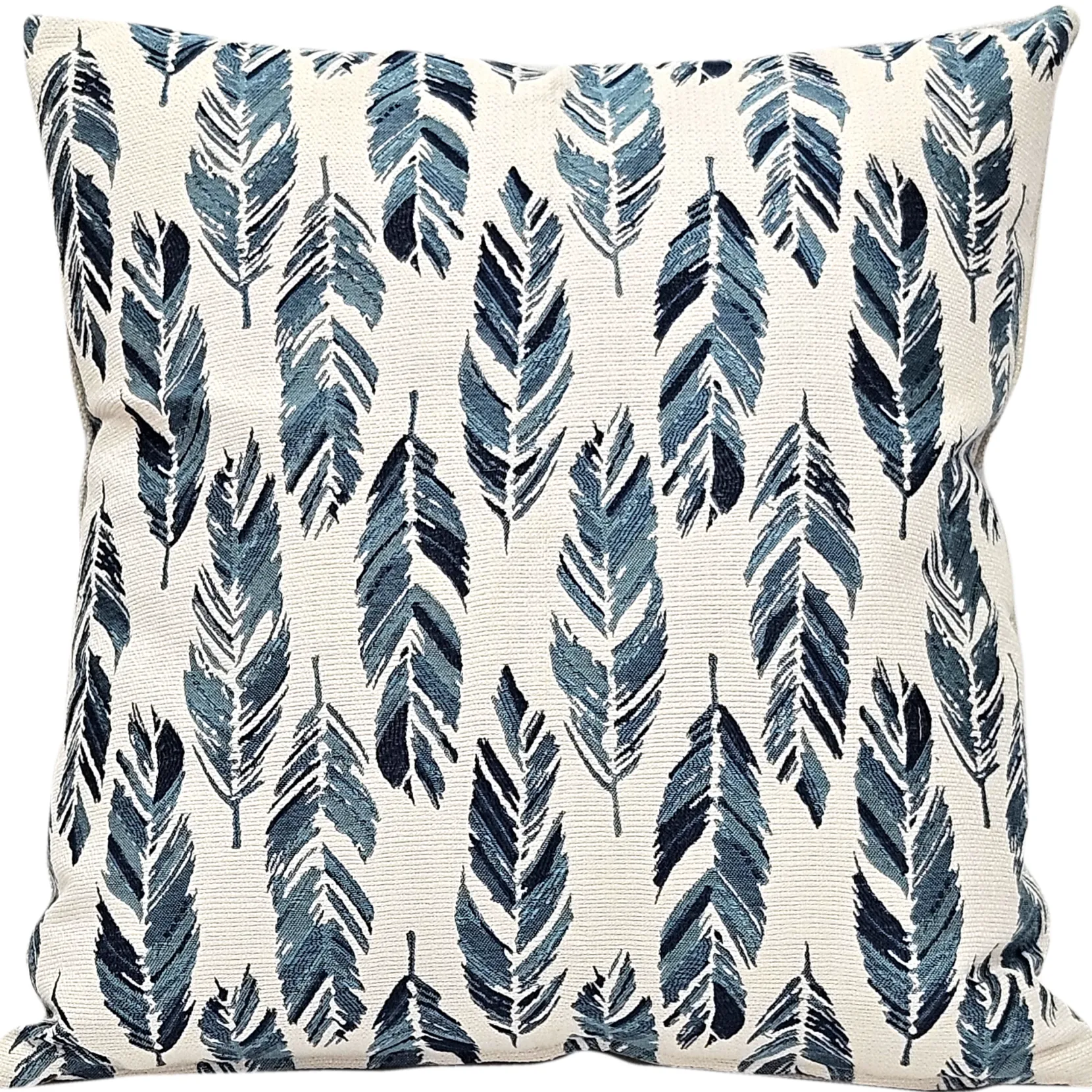 Skyward Plumage Blue Woven Throw Pillow 21x21