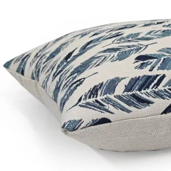 Skyward Plumage Blue Woven Throw Pillow 21x21