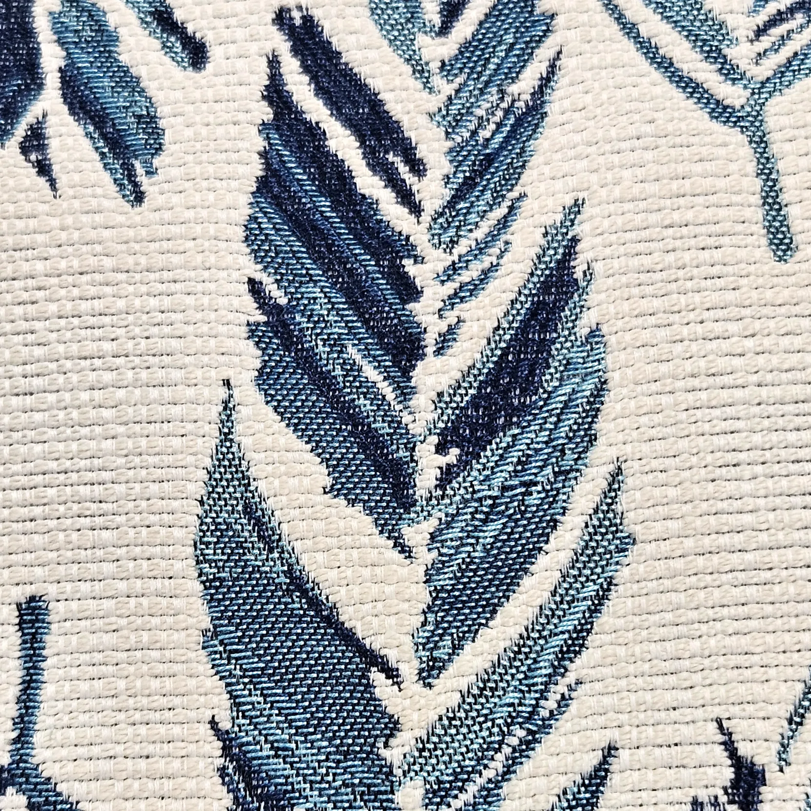 Skyward Plumage Blue Woven Throw Pillow 21x21