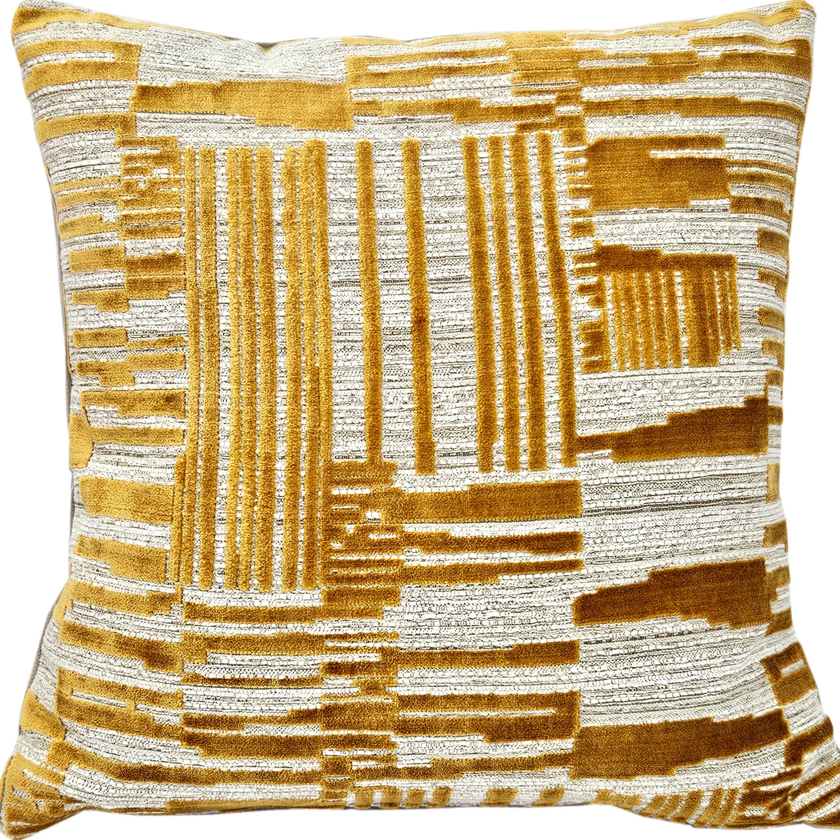 Spanish Steps Gold Velvet Throw Pillow 16x16