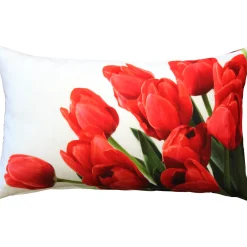 Spring Tulips Throw Pillow 12x19