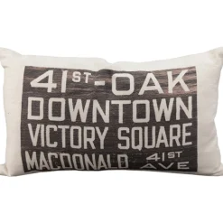 41st and Oak Bus Scroll Throw Pillow
