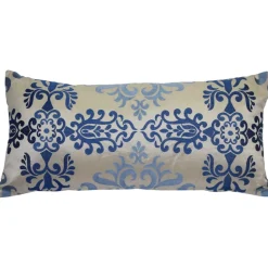 Sumatra Fountain Embroidered Silk Decorative Throw Pillow 12x24